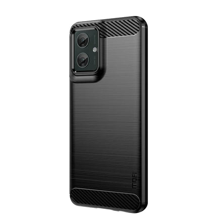 For Motorola Moto G55 5G Case MOFI JK TPU Series-1 Carbon Fiber Texture TPU Soft Phone Cover - Black