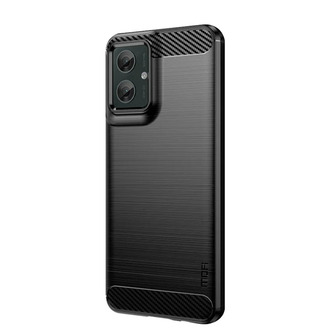For Motorola Moto G55 5G Case MOFI JK TPU Series-1 Carbon Fiber Texture TPU Soft Phone Cover - Black