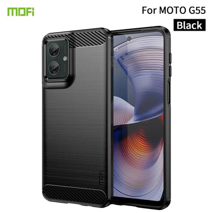 For Motorola Moto G55 5G Case MOFI JK TPU Series-1 Carbon Fiber Texture TPU Soft Phone Cover