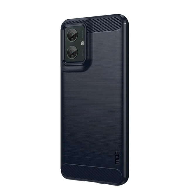 For Motorola Moto G55 5G Case MOFI JK TPU Series-1 Carbon Fiber Texture TPU Soft Phone Cover - Blue