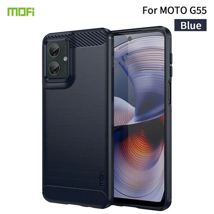 For Motorola Moto G55 5G Case MOFI JK TPU Series-1 Carbon Fiber Texture TPU Soft Phone Cover
