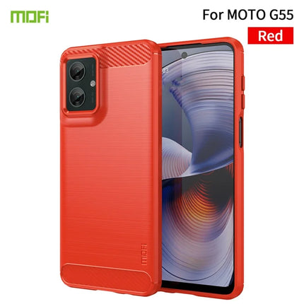For Motorola Moto G55 5G Case MOFI JK TPU Series-1 Carbon Fiber Texture TPU Soft Phone Cover