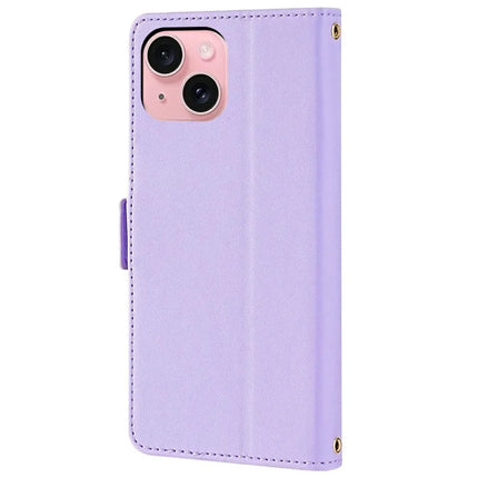 For iPhone 14 Leather Wallet Case RFID Blocking Stand Cover with Hand Strap