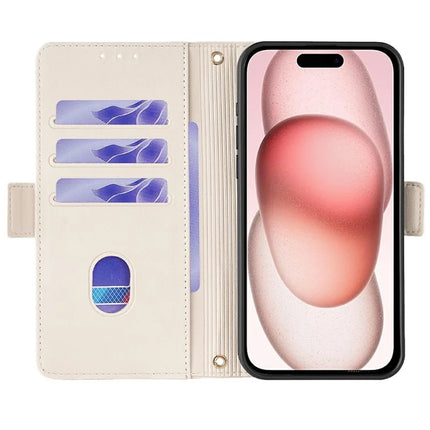 For iPhone 14 Leather Wallet Case RFID Blocking Stand Cover with Hand Strap