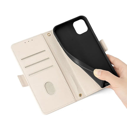 For iPhone 14 Leather Wallet Case RFID Blocking Stand Cover with Hand Strap