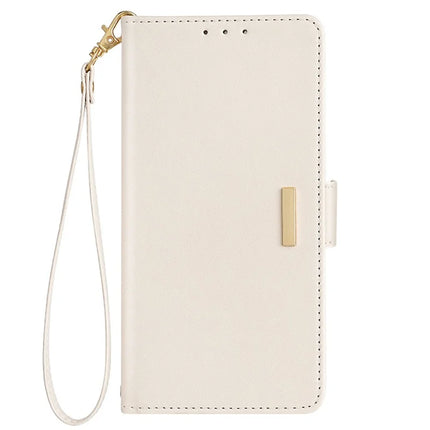 For iPhone 14 Leather Wallet Case RFID Blocking Stand Cover with Hand Strap