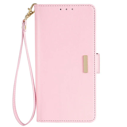 For iPhone 14 Leather Wallet Case RFID Blocking Stand Cover with Hand Strap