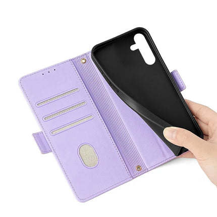 For Samsung Galaxy S23 FE Leather Wallet Case RFID Blocking Stand Cover with Hand Strap