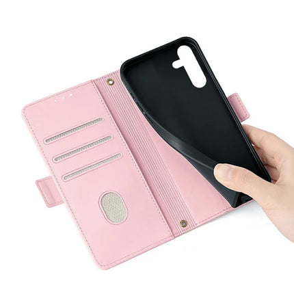 For Samsung Galaxy S23 FE Leather Wallet Case RFID Blocking Stand Cover with Hand Strap