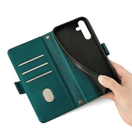 For Samsung Galaxy S23 FE Leather Wallet Case RFID Blocking Stand Cover with Hand Strap