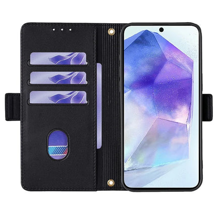 For Samsung Galaxy A55 5G Leather Wallet Case RFID Blocking Stand Cover with Hand Strap
