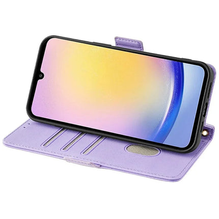 For Samsung Galaxy A15 5G Leather Wallet Case RFID Blocking Stand Cover with Hand Strap