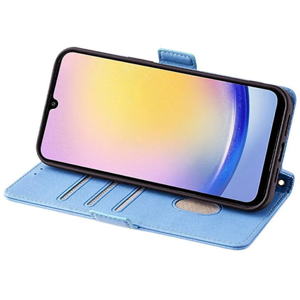 For Samsung Galaxy A15 5G Leather Wallet Case RFID Blocking Stand Cover with Hand Strap
