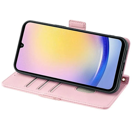 For Samsung Galaxy A15 5G Leather Wallet Case RFID Blocking Stand Cover with Hand Strap