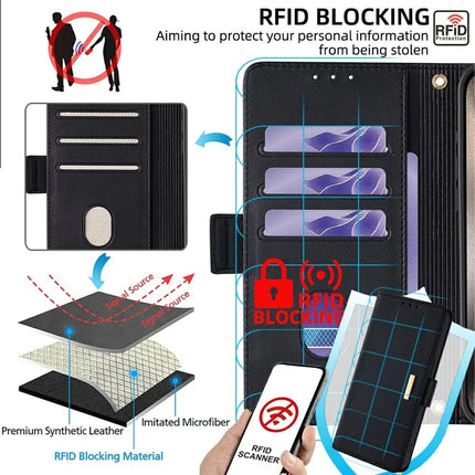 For Honor 200 Lite Leather Wallet Case RFID Blocking Stand Cover with Hand Strap