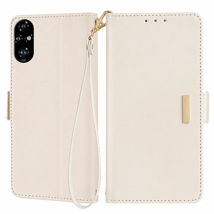 For Honor 200 Pro 5G Leather Wallet Case RFID Blocking Stand Cover with Hand Strap - White