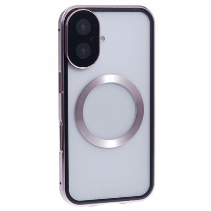For iPhone 16 Plus Case Double Sides Tempered Glass Phone Cover Compatible with MagSafe Full Protector