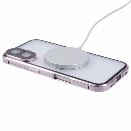 For iPhone 16 Plus Case Double Sides Tempered Glass Phone Cover Compatible with MagSafe Full Protector