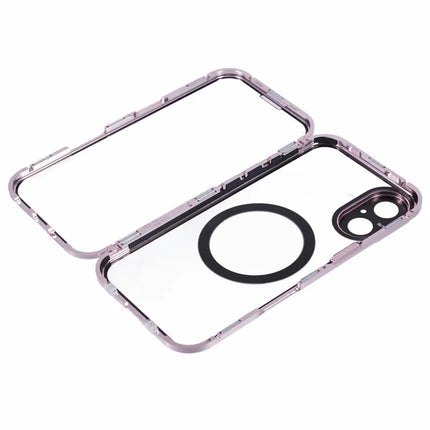 For iPhone 16 Plus Case Double Sides Tempered Glass Phone Cover Compatible with MagSafe Full Protector