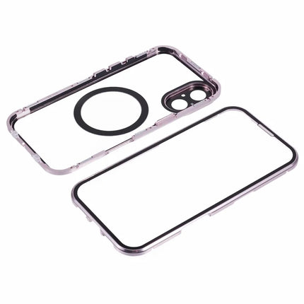 For iPhone 16 Plus Case Double Sides Tempered Glass Phone Cover Compatible with MagSafe Full Protector