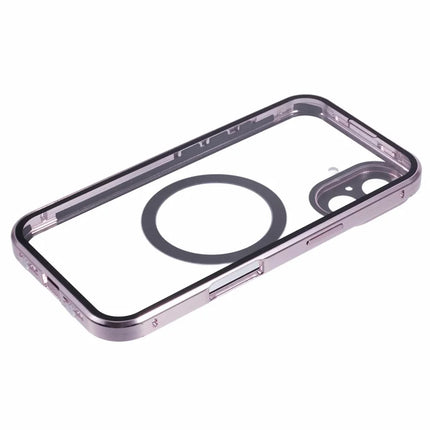 For iPhone 16 Plus Case Double Sides Tempered Glass Phone Cover Compatible with MagSafe Full Protector