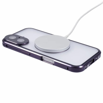 For iPhone 16 Plus Case Double Sides Tempered Glass Phone Cover Compatible with MagSafe Full Protector