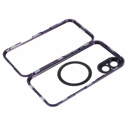 For iPhone 16 Plus Case Double Sides Tempered Glass Phone Cover Compatible with MagSafe Full Protector