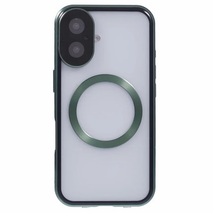 For iPhone 16 Plus Case Double Sides Tempered Glass Phone Cover Compatible with MagSafe Full Protector