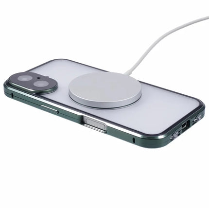 For iPhone 16 Plus Case Double Sides Tempered Glass Phone Cover Compatible with MagSafe Full Protector
