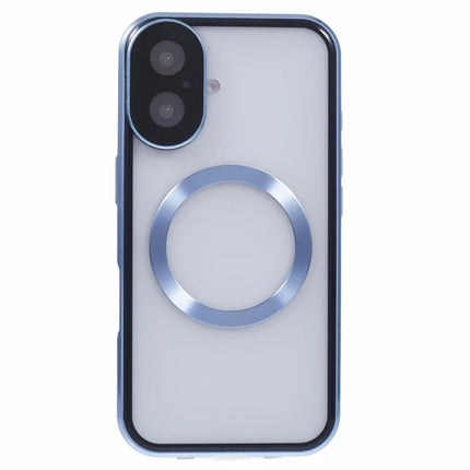 For iPhone 16 Plus Case Double Sides Tempered Glass Phone Cover Compatible with MagSafe Full Protector