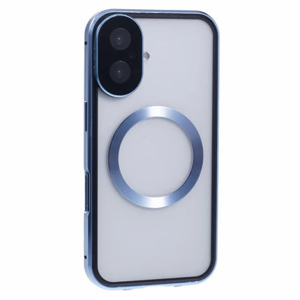For iPhone 16 Plus Case Double Sides Tempered Glass Phone Cover Compatible with MagSafe Full Protector