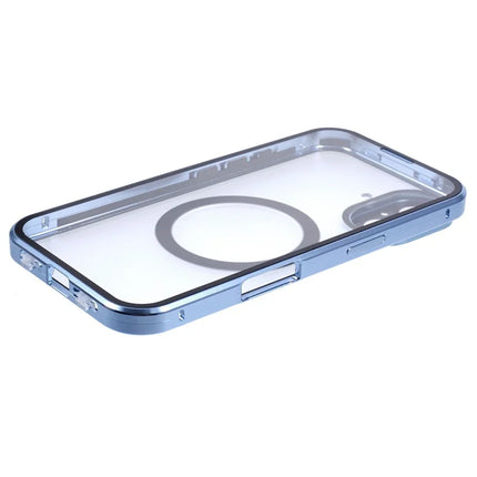 For iPhone 16 Plus Case Double Sides Tempered Glass Phone Cover Compatible with MagSafe Full Protector