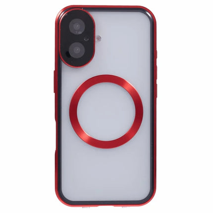 For iPhone 16 Plus Case Double Sides Tempered Glass Phone Cover Compatible with MagSafe Full Protector