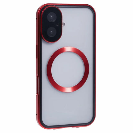 For iPhone 16 Plus Case Double Sides Tempered Glass Phone Cover Compatible with MagSafe Full Protector