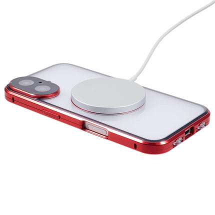 For iPhone 16 Plus Case Double Sides Tempered Glass Phone Cover Compatible with MagSafe Full Protector