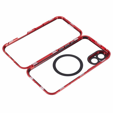 For iPhone 16 Plus Case Double Sides Tempered Glass Phone Cover Compatible with MagSafe Full Protector