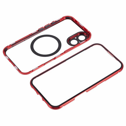 For iPhone 16 Plus Case Double Sides Tempered Glass Phone Cover Compatible with MagSafe Full Protector