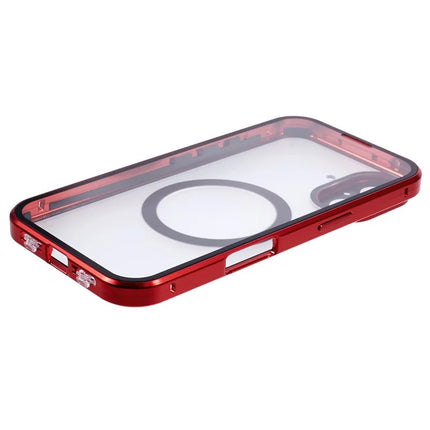 For iPhone 16 Plus Case Double Sides Tempered Glass Phone Cover Compatible with MagSafe Full Protector