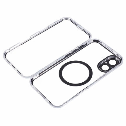 For iPhone 16 Plus Case Double Sides Tempered Glass Phone Cover Compatible with MagSafe Full Protector
