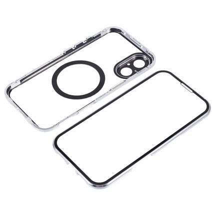 For iPhone 16 Plus Case Double Sides Tempered Glass Phone Cover Compatible with MagSafe Full Protector