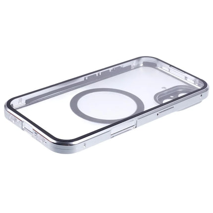 For iPhone 16 Plus Case Double Sides Tempered Glass Phone Cover Compatible with MagSafe Full Protector