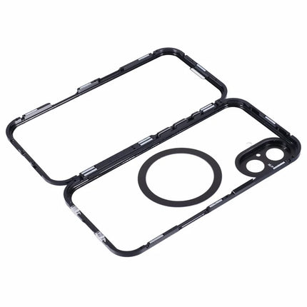 For iPhone 16 Plus Case Double Sides Tempered Glass Phone Cover Compatible with MagSafe Full Protector