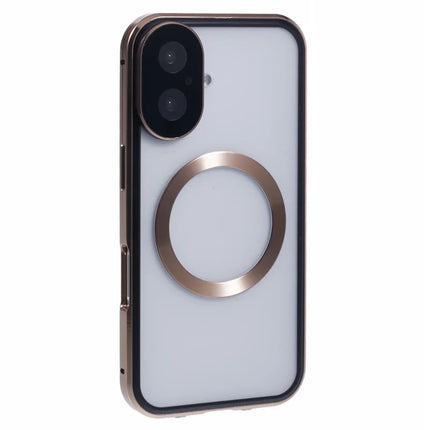For iPhone 16 Plus Case Double Sides Tempered Glass Phone Cover Compatible with MagSafe Full Protector