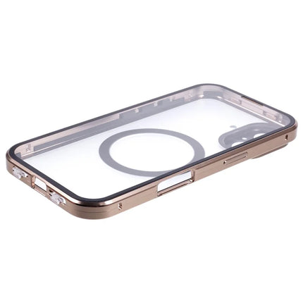 For iPhone 16 Plus Case Double Sides Tempered Glass Phone Cover Compatible with MagSafe Full Protector