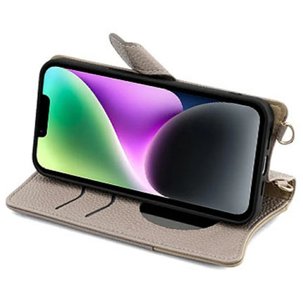 For iPhone 14 Leather Case Wallet Stand Cover Irregular Tail Style with Chain Strap