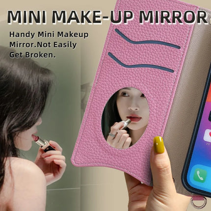 For iPhone 14 Leather Case Wallet Stand Cover Irregular Tail Style with Chain Strap