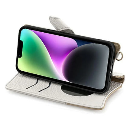 For iPhone 14 Leather Case Wallet Stand Cover Irregular Tail Style with Chain Strap