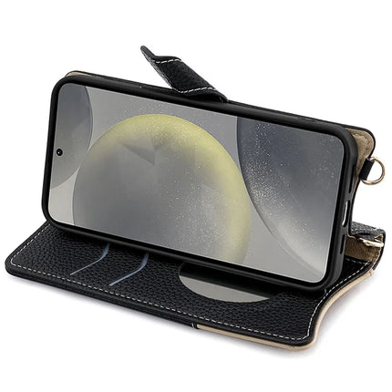 For Samsung Galaxy S23 FE Leather Case Wallet Stand Cover Irregular Tail Style with Chain Strap