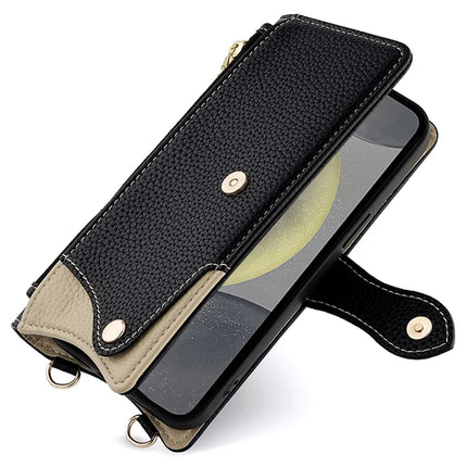 For Samsung Galaxy S23 FE Leather Case Wallet Stand Cover Irregular Tail Style with Chain Strap