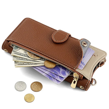 For Samsung Galaxy S23 FE Leather Case Wallet Stand Cover Irregular Tail Style with Chain Strap